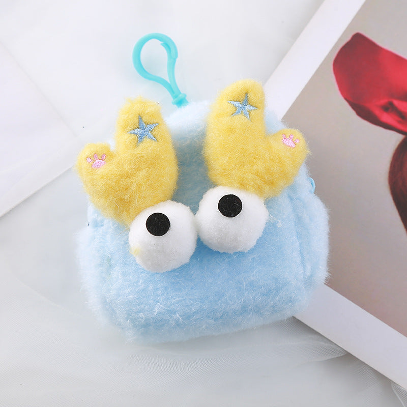 Fashion Big Stereo Eyes Small Plush Candy Color Coin Purses