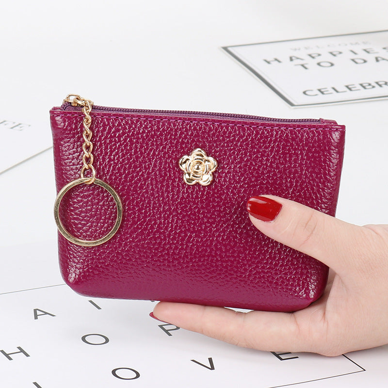 Women's Authentic Leather Tactile Feel Short Korean Coin Purses