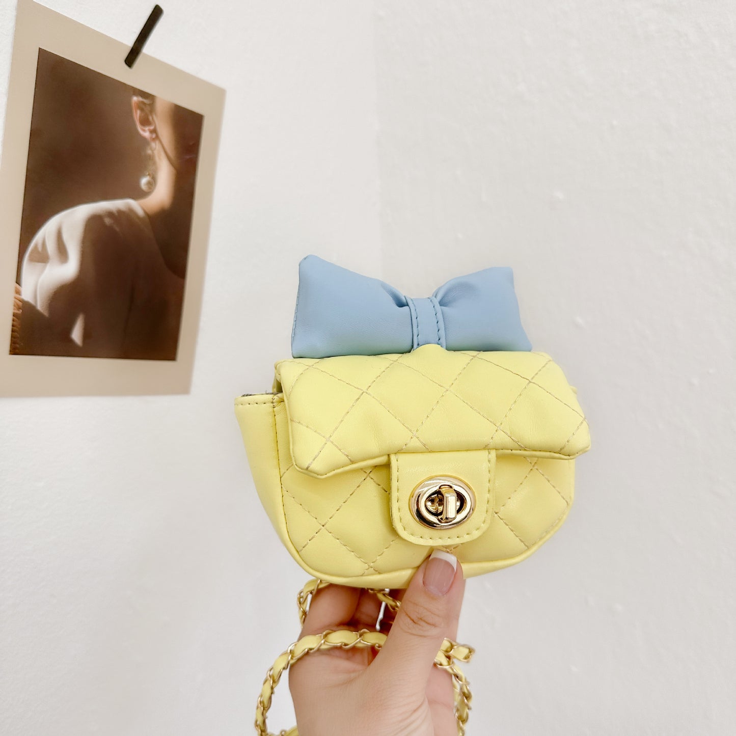 Children's Korean Diamond Embroidery Thread Bow Trendy Children's Shoulder Bags