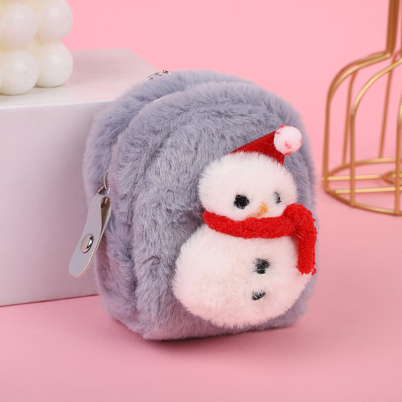 Korean Girly Christmas Mini Cartoon Plush Coin Purses