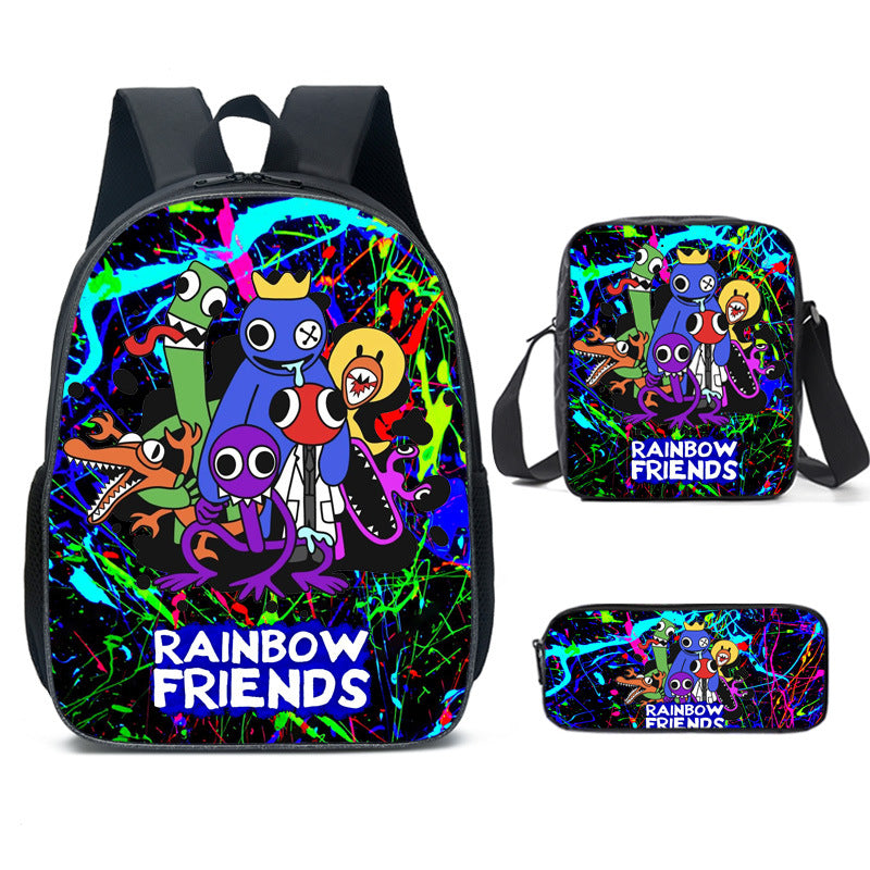 Rainbow Friends Cartoon Three-piece Primary Secondary Backpacks