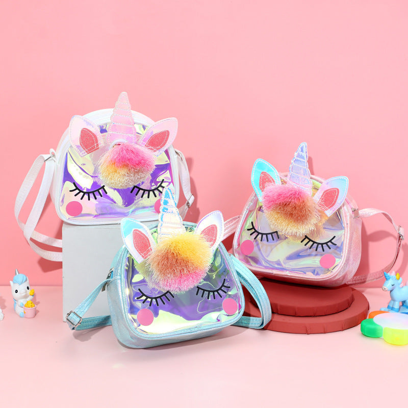 Sacs à bandoulière de rangement mignons licorne de dessin animé innovant pour enfants