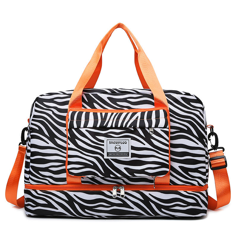 Zebra Pattern Short Business Trip Large Capacity Travel Bags