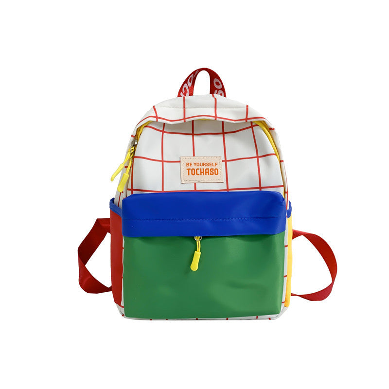 Toile de couleur contrastée pour enfants, sacs à dos pour garçons