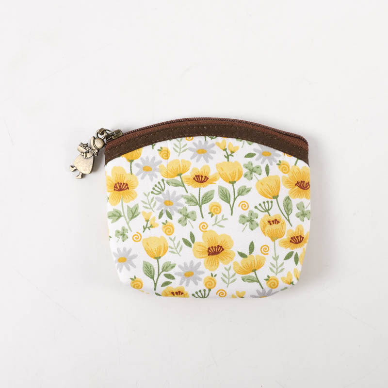 Mini Cute Cotton Print Thick Square Coin Purses