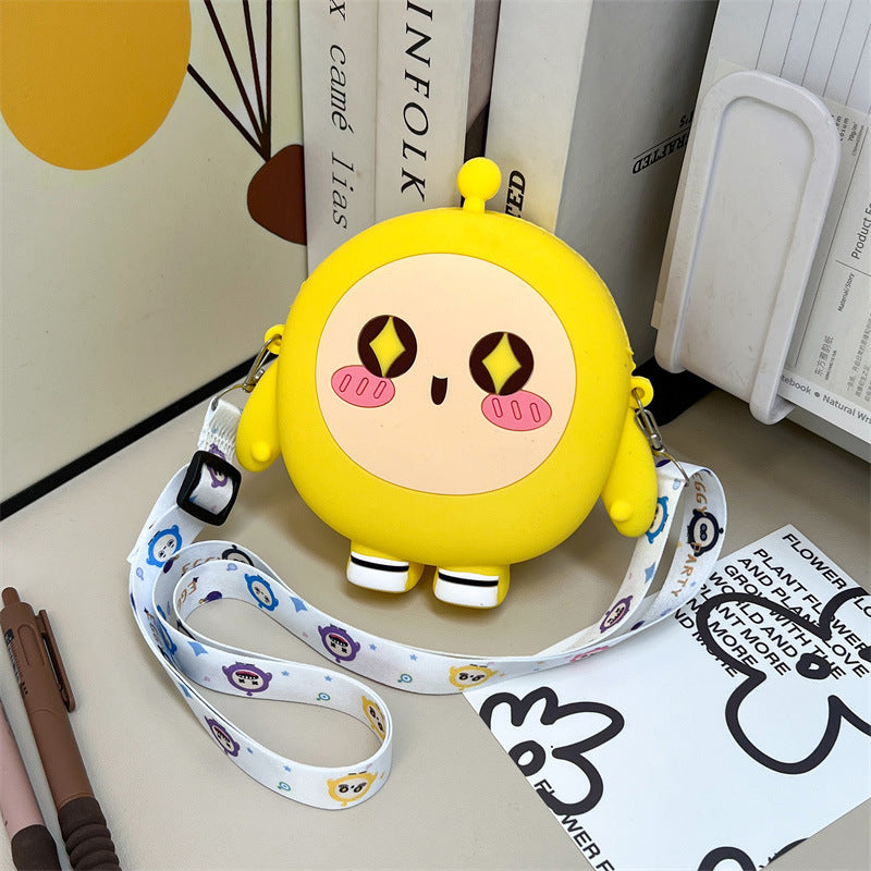 Poupée oeuf de dessin animé pour enfants, rangement mignon en Silicone, porte-monnaie pour enfants