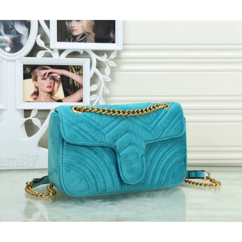 Women's Plush Macaron Trend Chain Fashionable Multi Shoulder Bags