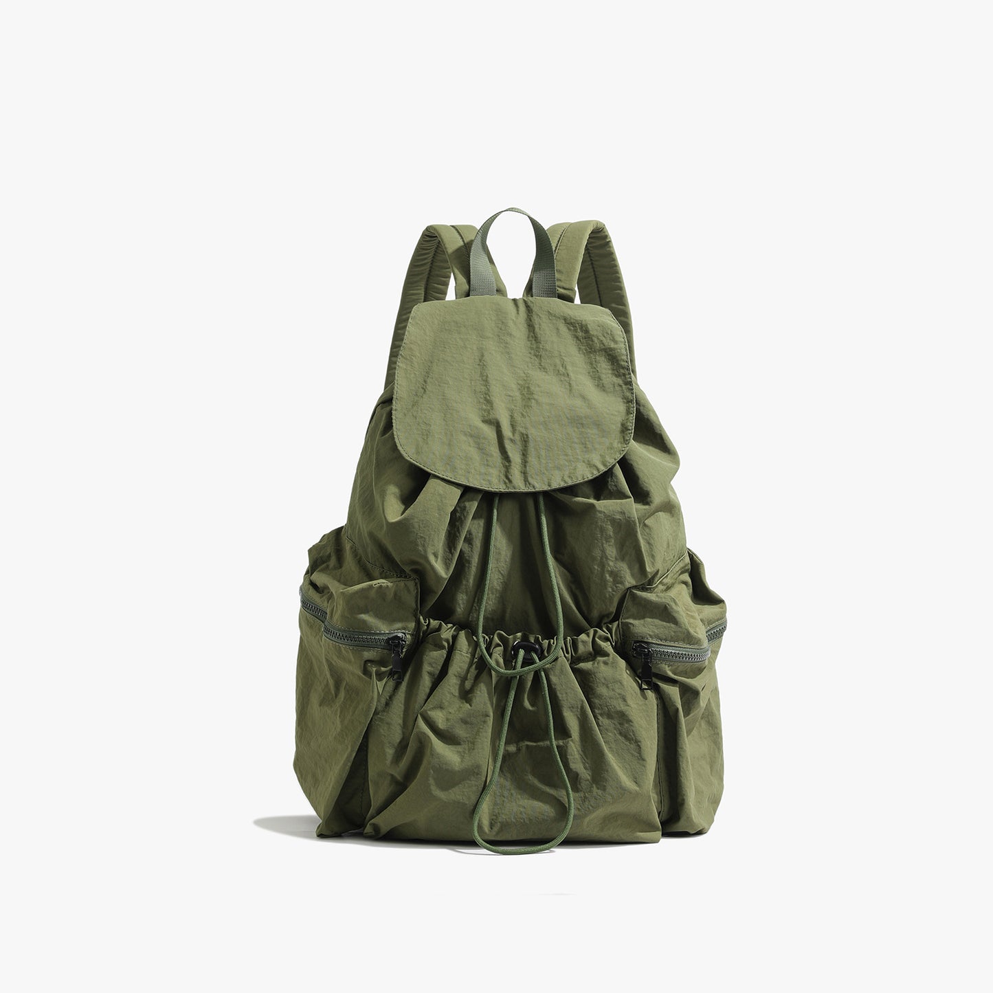 Women's Pleated Drawstring Nylon Niche Trendy Large Backpacks