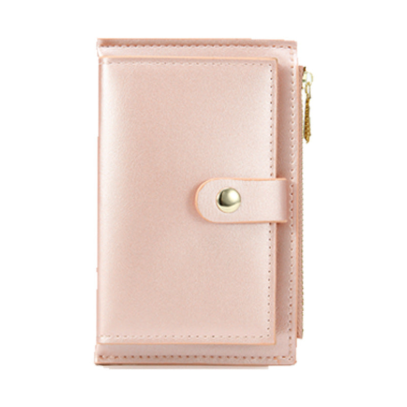 Women's Simple Korean Style Pearl Small Zipper Ladies Wallets