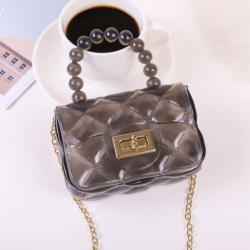 Women's Fashion Pearl Chain Portable Mini Jelly Children's Coin Purse