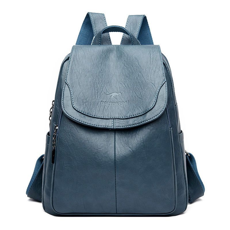 Women's Soft Leather Fashion Genuine Texture Large Backpacks