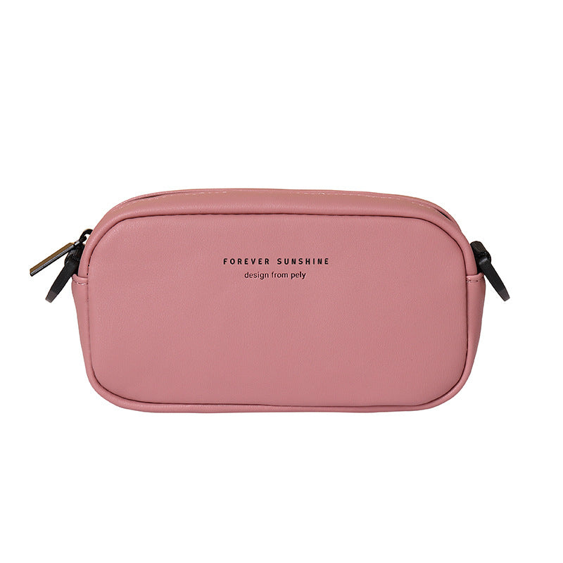 Grands sacs pour téléphone portable de couleur unie avec fermeture éclair simple pour femmes