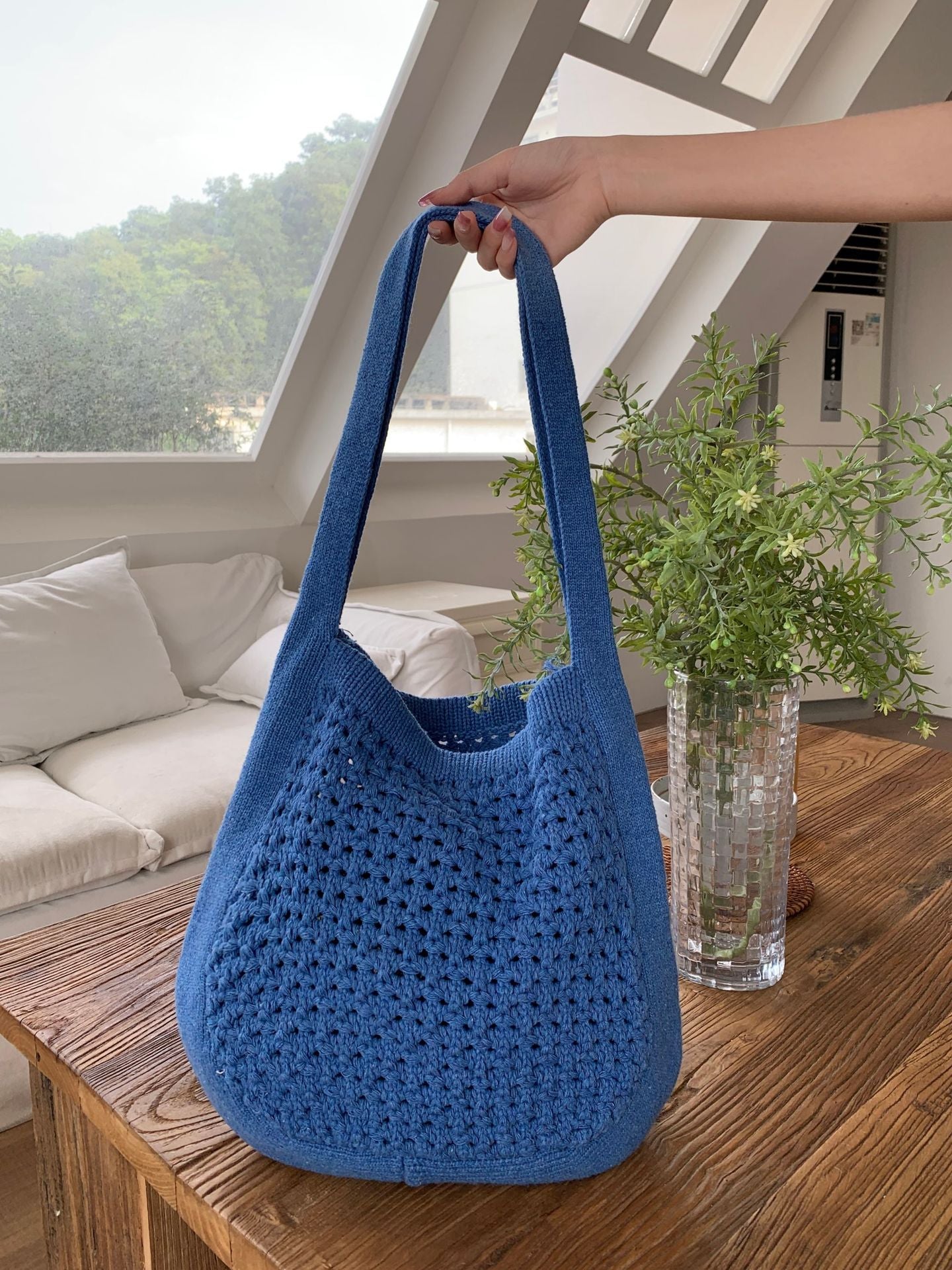 Women's Wool Knitted Simple Fashion Retro Woven Shoulder Bags