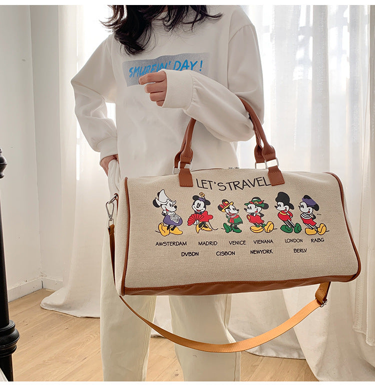 Women's Portable Storage Korean Cartoon Excursion Large Bags