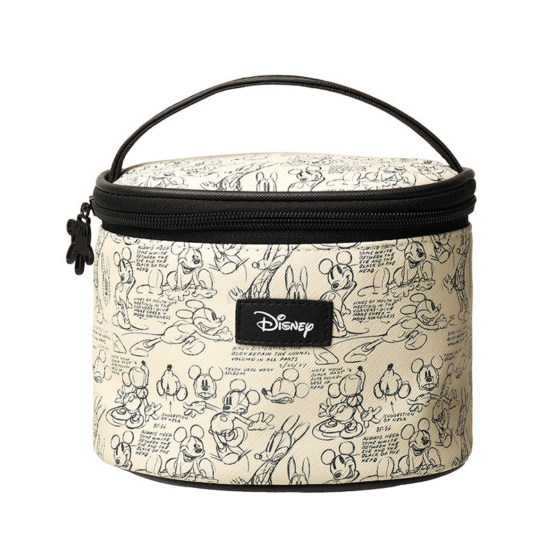 Round Barrel Cartoon Cute Large Capacity Cosmetic Bags