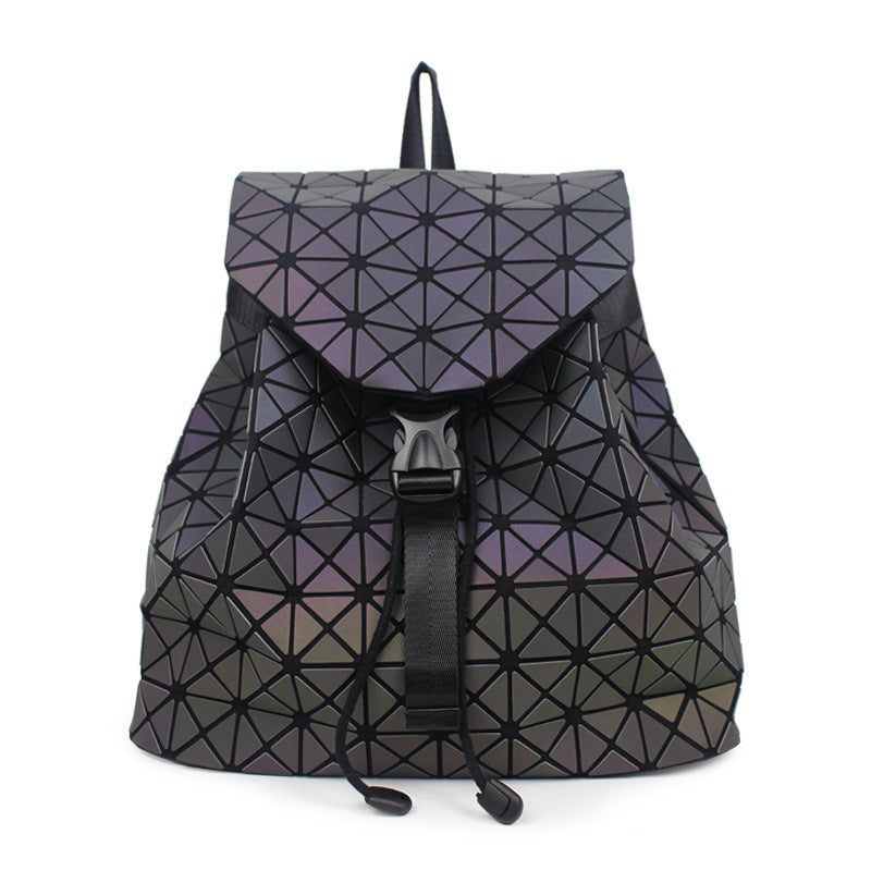 Women's Geometric Night Song Colorful Rhombus Trendy Backpacks