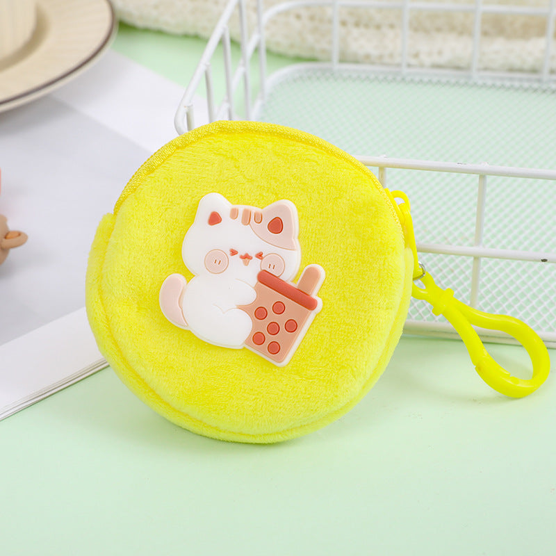 Cartoon Cute Plush Zipper Round Portable Children's Coin Purse