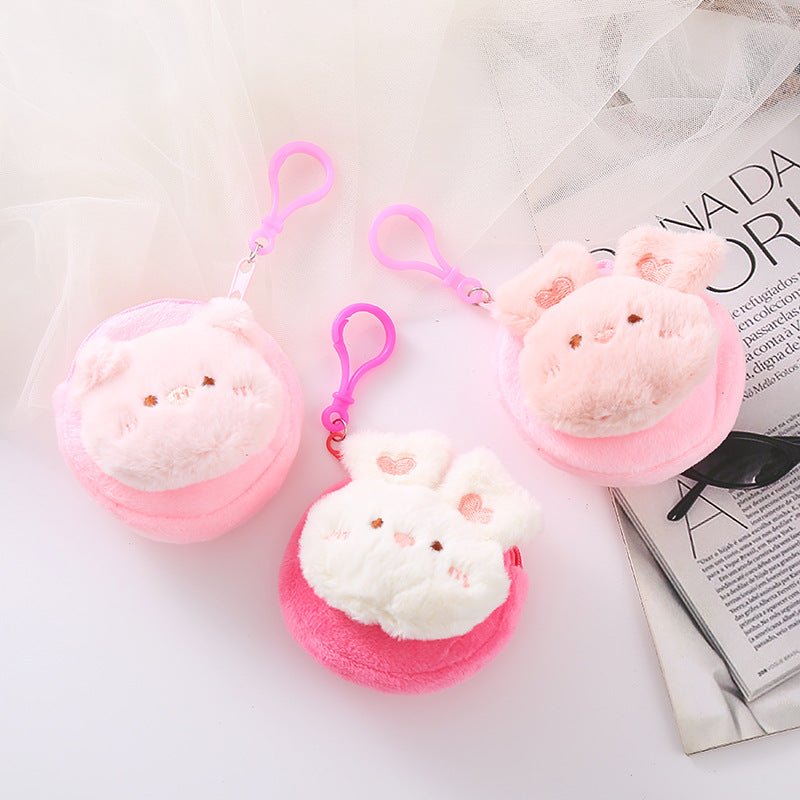 Women's Mini Earphone Cute Round Small Animal Pendant Car Purses