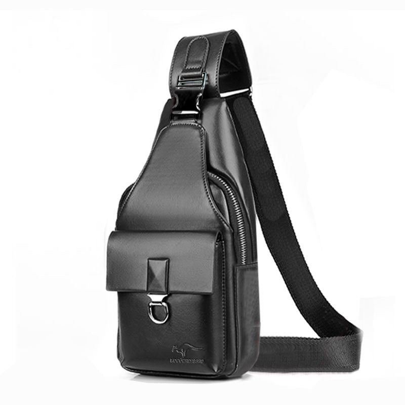 Men's Charging With Fashion Leather Waterproof Men's Chest Bags