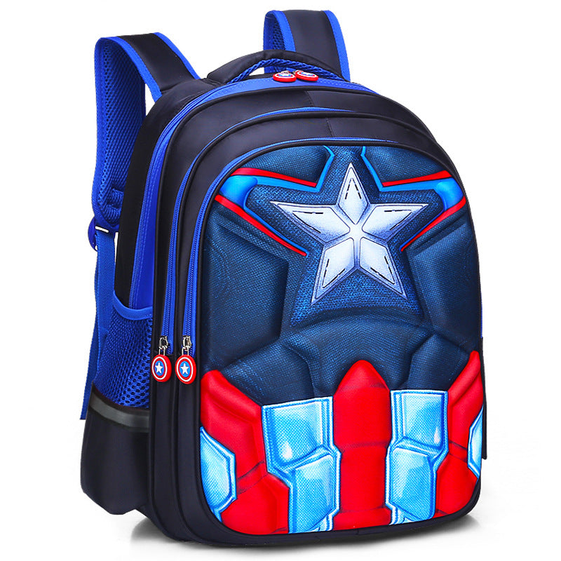 Double Shoulders Superman Three-dimensional Hard Shell Elementary School Students' Schoolbags