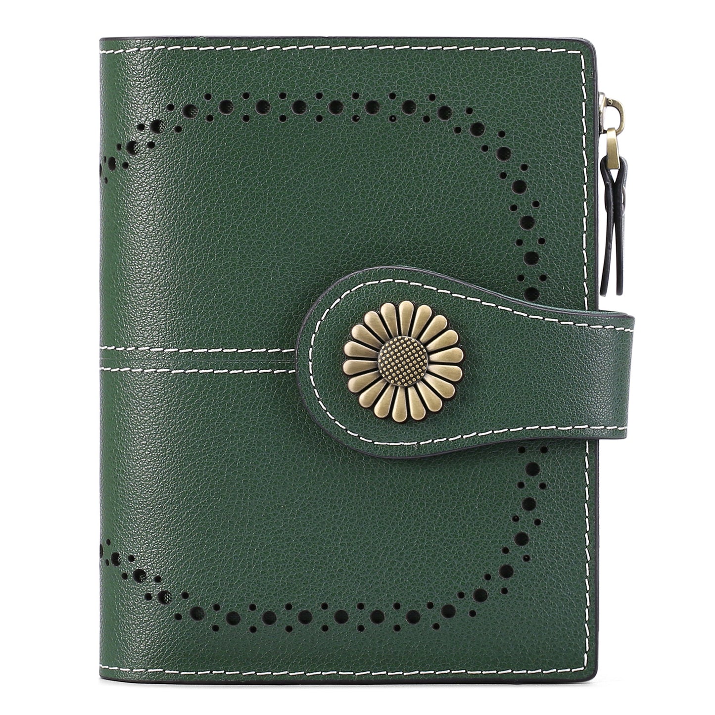 Women's Short Oil Wax Leather Zipper Ladies Wallets