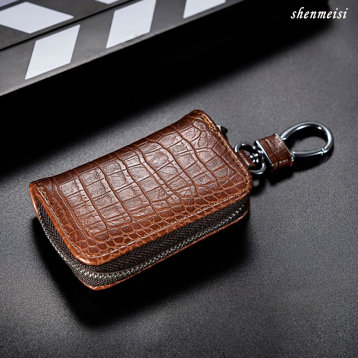 Men's Crocodile Pattern For Car Fan Business Key Bags