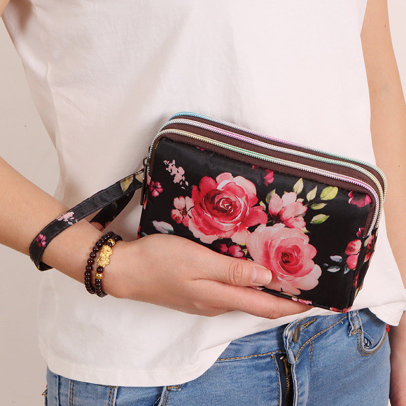 Women's Long Mobile Clutch Fabric Small Hand Coin Purses