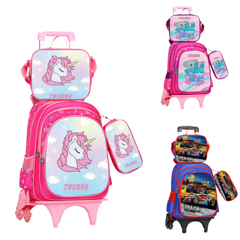 Cartoon Three-piece Detachable Film With Light Elementary School Students' Schoolbags