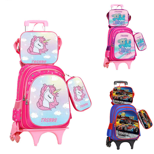 Cartoon Three-piece Detachable Film With Light Elementary School Students' Schoolbags