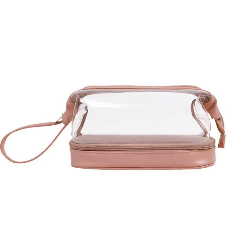 Transparent Portable Large Capacity Good-looking Double Cosmetic Bags