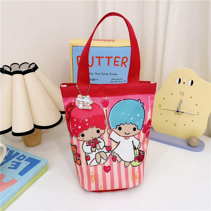 Seau d'anime pour enfants, sacs à bandoulière portables en toile de Style coréen pour enfants