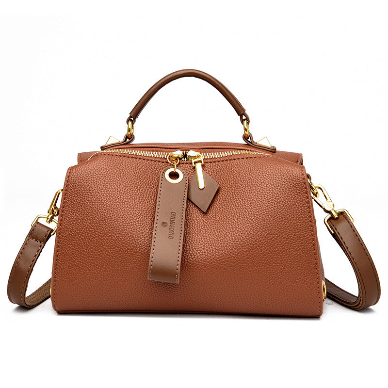 Women's Small Fashion Mom Soft Leather Textured Crossbody Bags