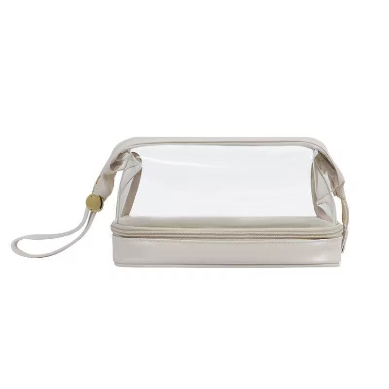 Transparent Portable Large Capacity Good-looking Double Cosmetic Bags