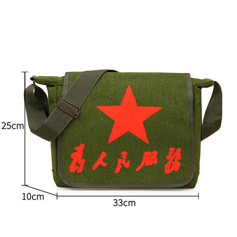 Army Serving People Canvas Nostalgic Retro Men's Shoulder Bags