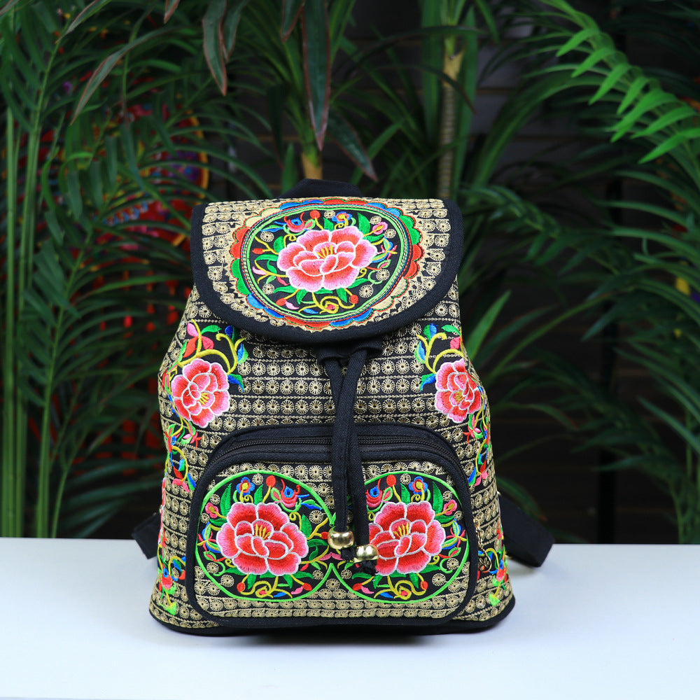 Women's Cool Ethnic Style Canvas Embroidered Backpacks