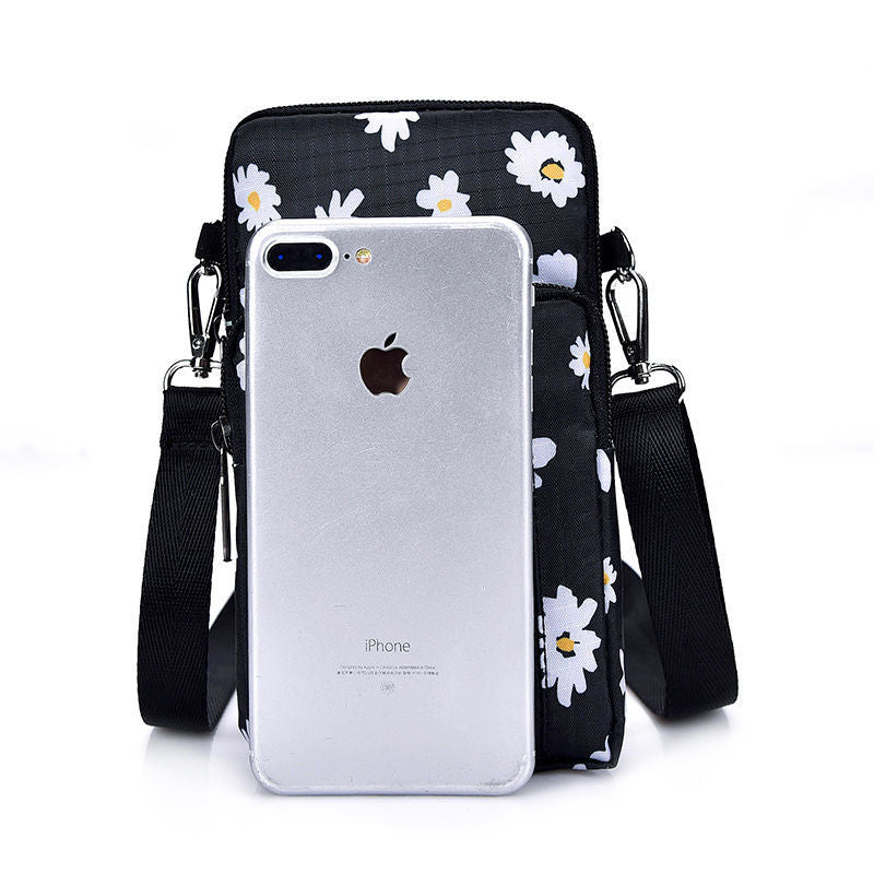 Women's Mobile Mini Large Screen Canvas Halter Phone Bags