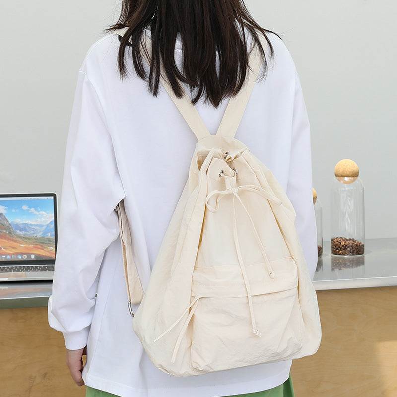 Women's Artistic Canvas Fashion Nylon Solid Color Small Backpacks