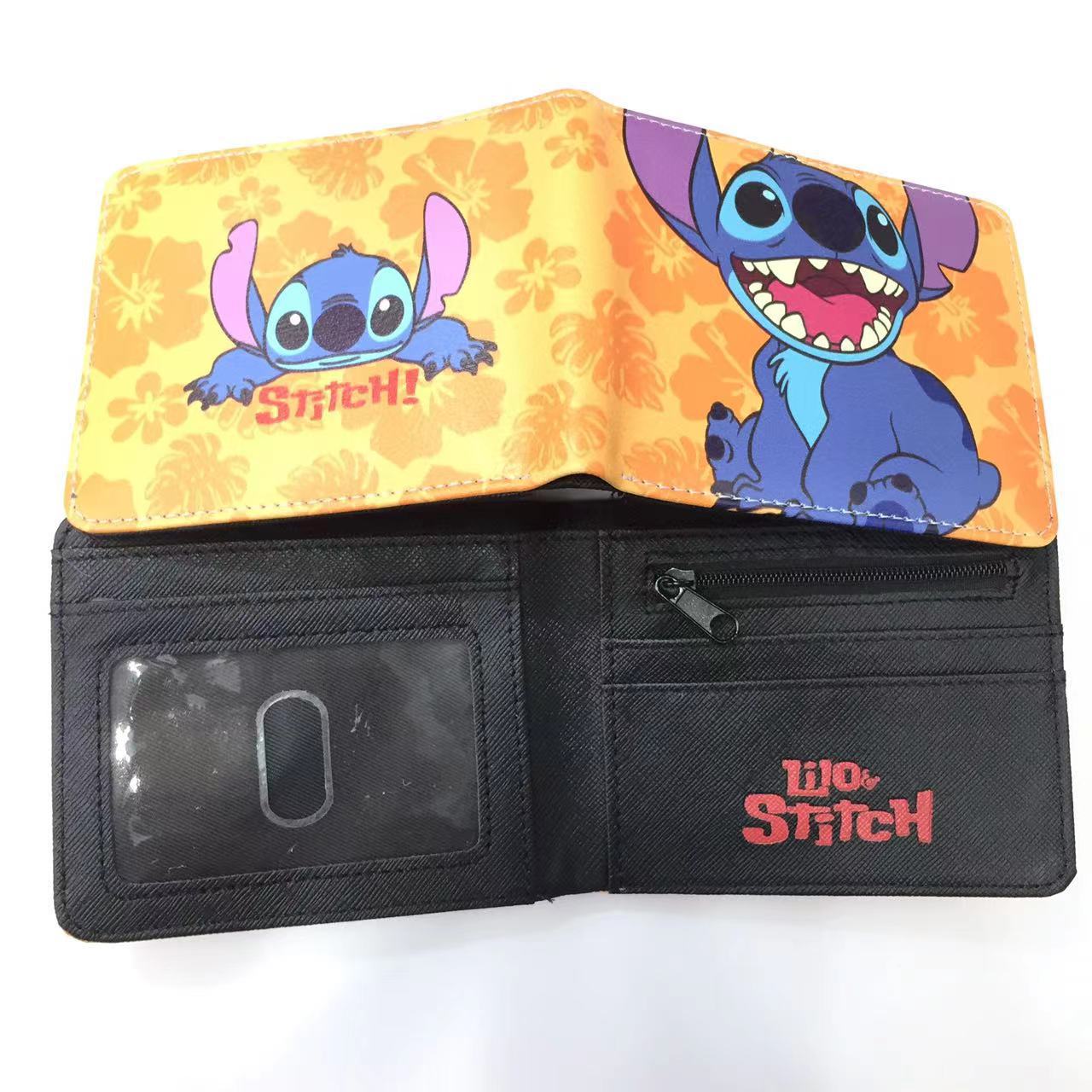 Cute Cartoon Stitch Short Anime Blue Long Coin Purses