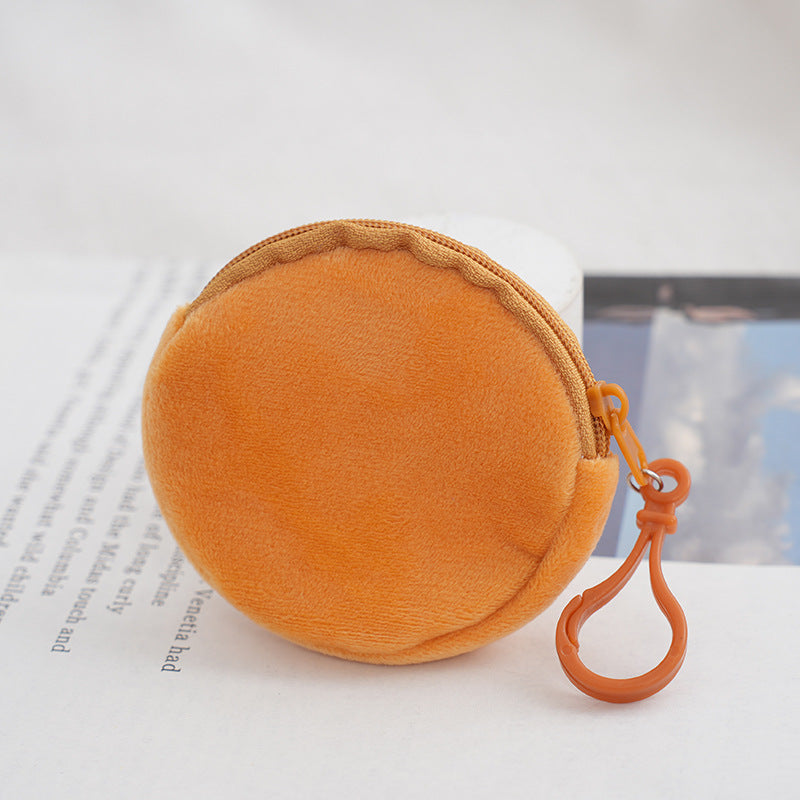 Candy Color Plush Solid Round Certificate Coin Purses