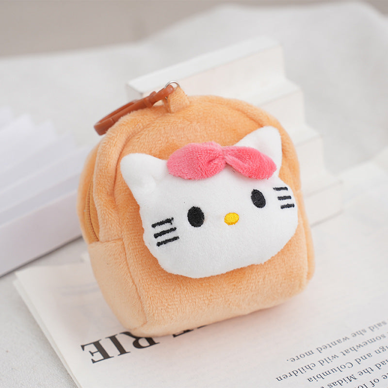 Cartoon Plush For Zipper Snack Storage Children's Shoulder Bags