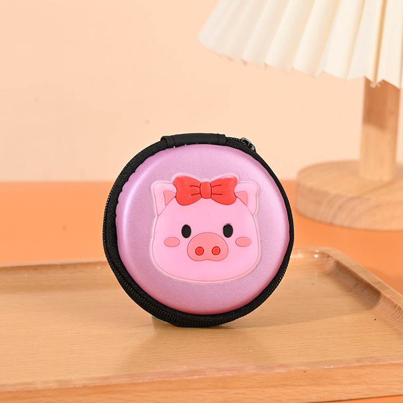 Porte-monnaie Portable en Silicone pour enfants, mignon dessin animé coréen, écouteurs