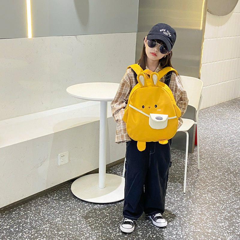 Boys Cute Canvas Cartoon Bunny Lightweight Children's Backpacks