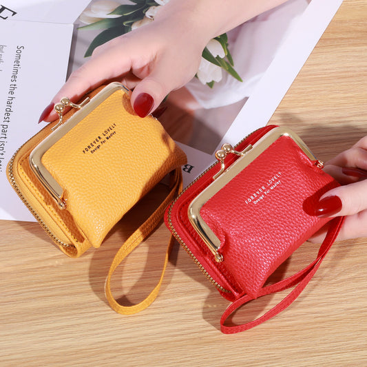 Women's Wrist Strap Short Korean Style Clip Coin Purses