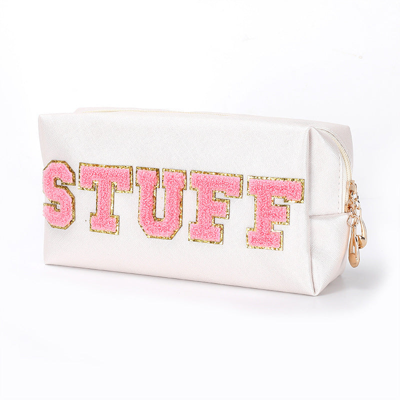 Women's Towel Embroidery Lettered Make-up High-grade Wash Cosmetic Bags