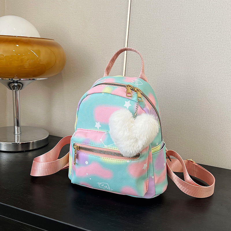 Trendy Texture Peach Heart Simple Personality Large Capacity Korean Backpacks