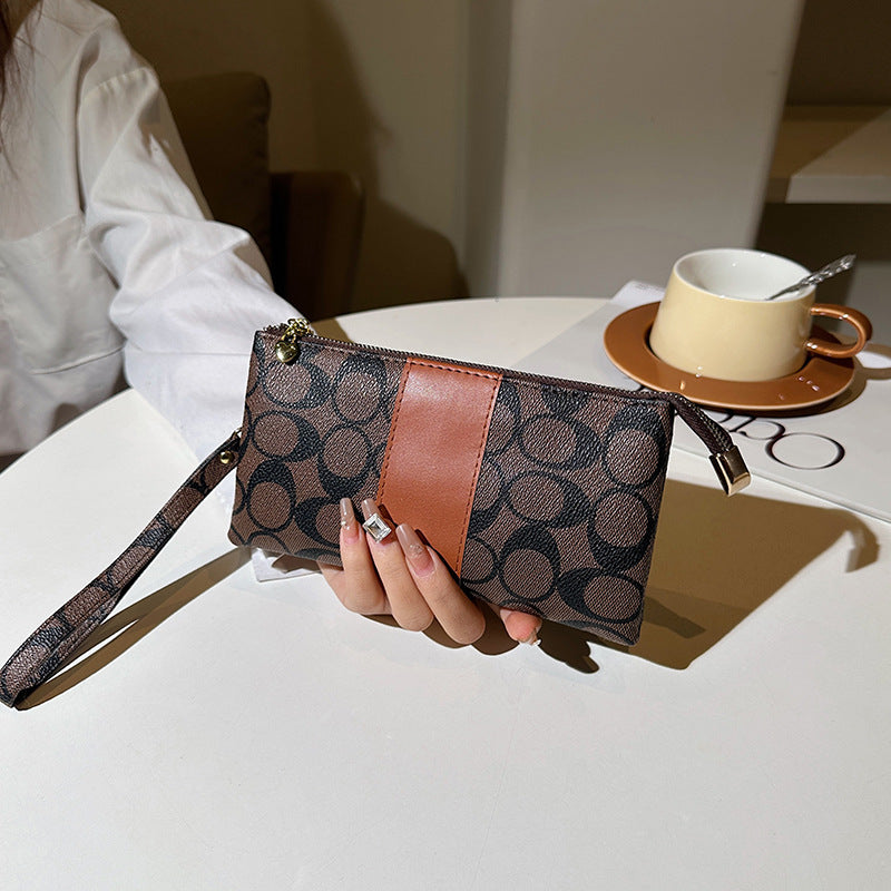 Portefeuilles légers pour femmes, pochette classique à double fermeture éclair au poignet