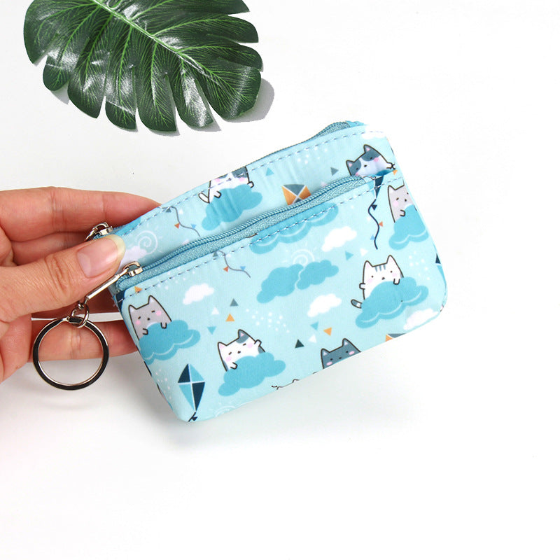 Mini pochette courte en tissu pour femmes, porte-monnaie