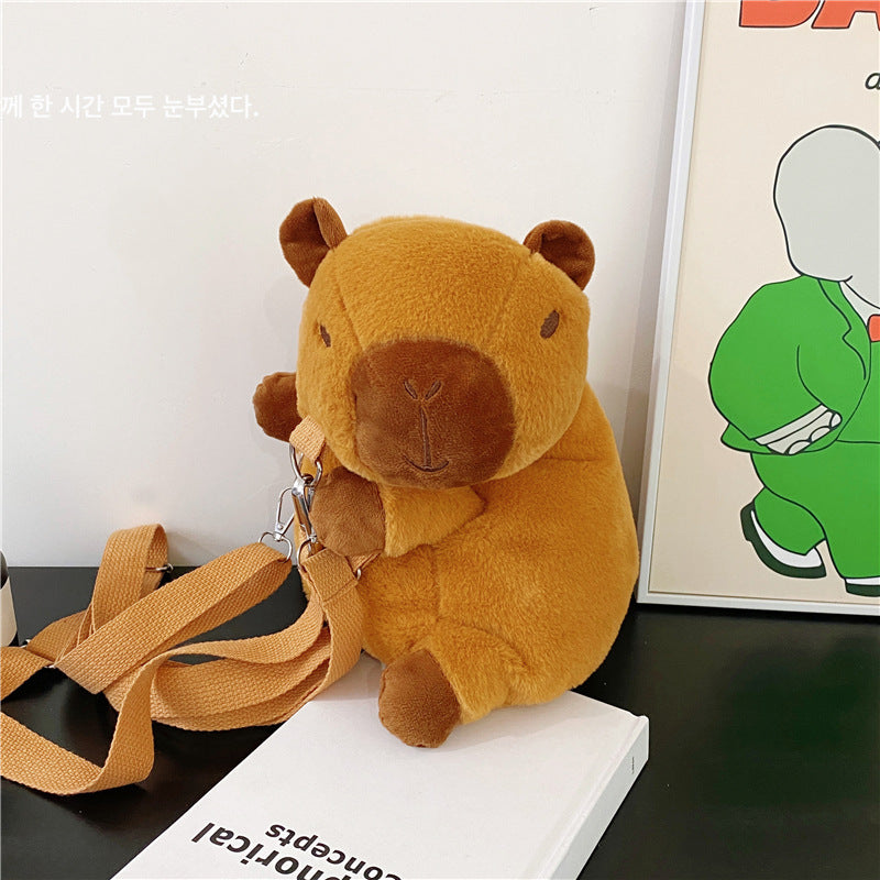 Sacs à dos de poupées adolescentes mignonnes de dessin animé en peluche Capybara pour enfants