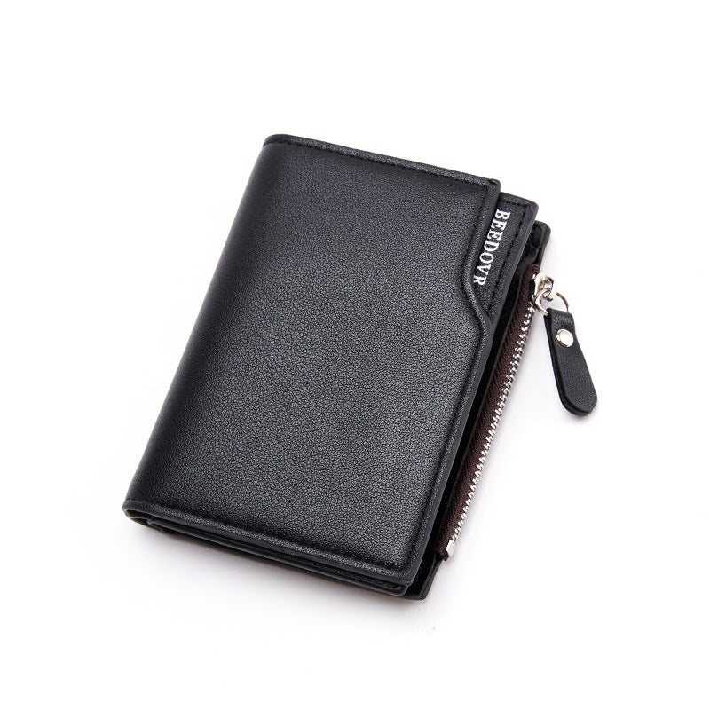 Men's Zipper Short Multiple Slots Fashion Vertical Men's Wallets