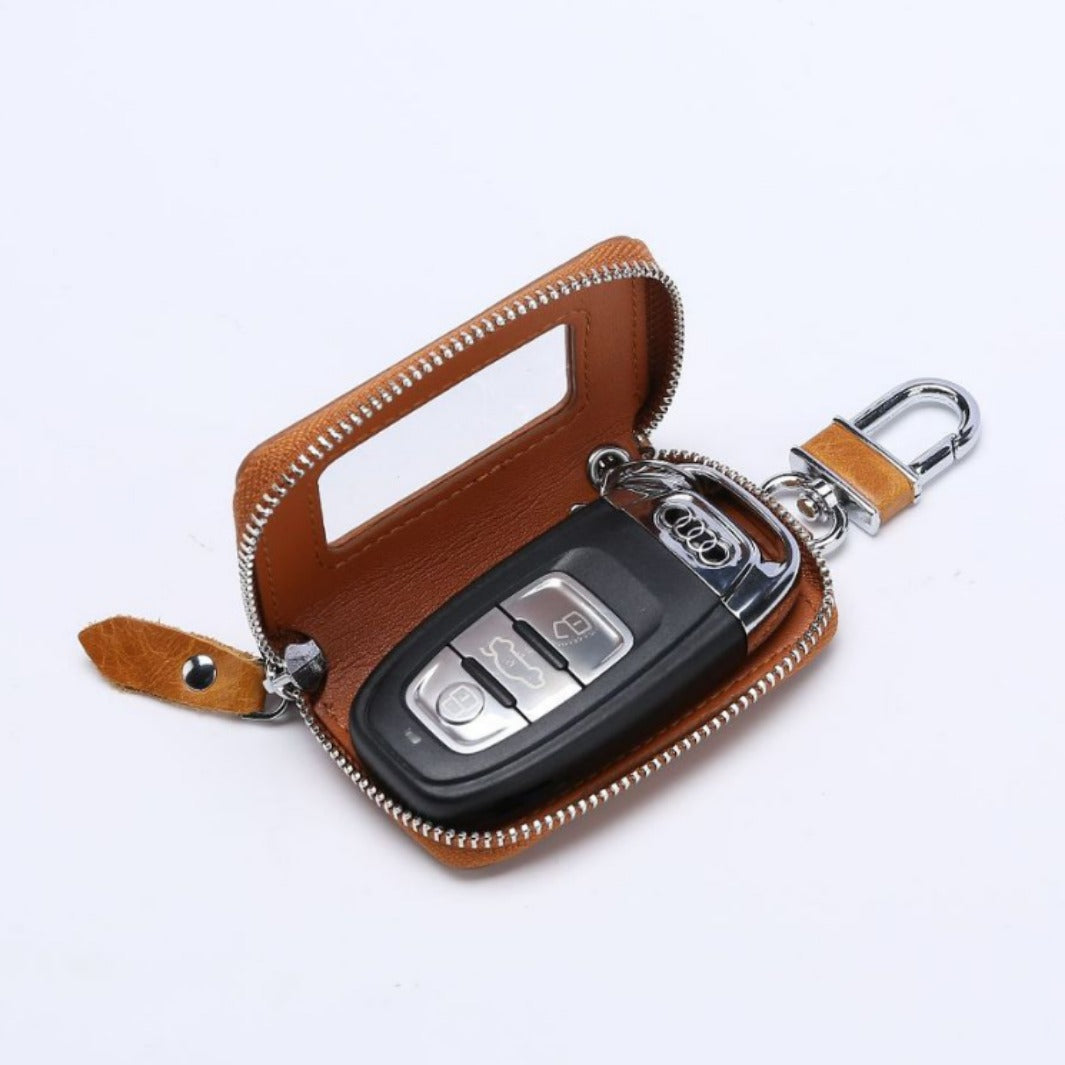 Men's Leather Single-layer Padlock Car Protector Lock